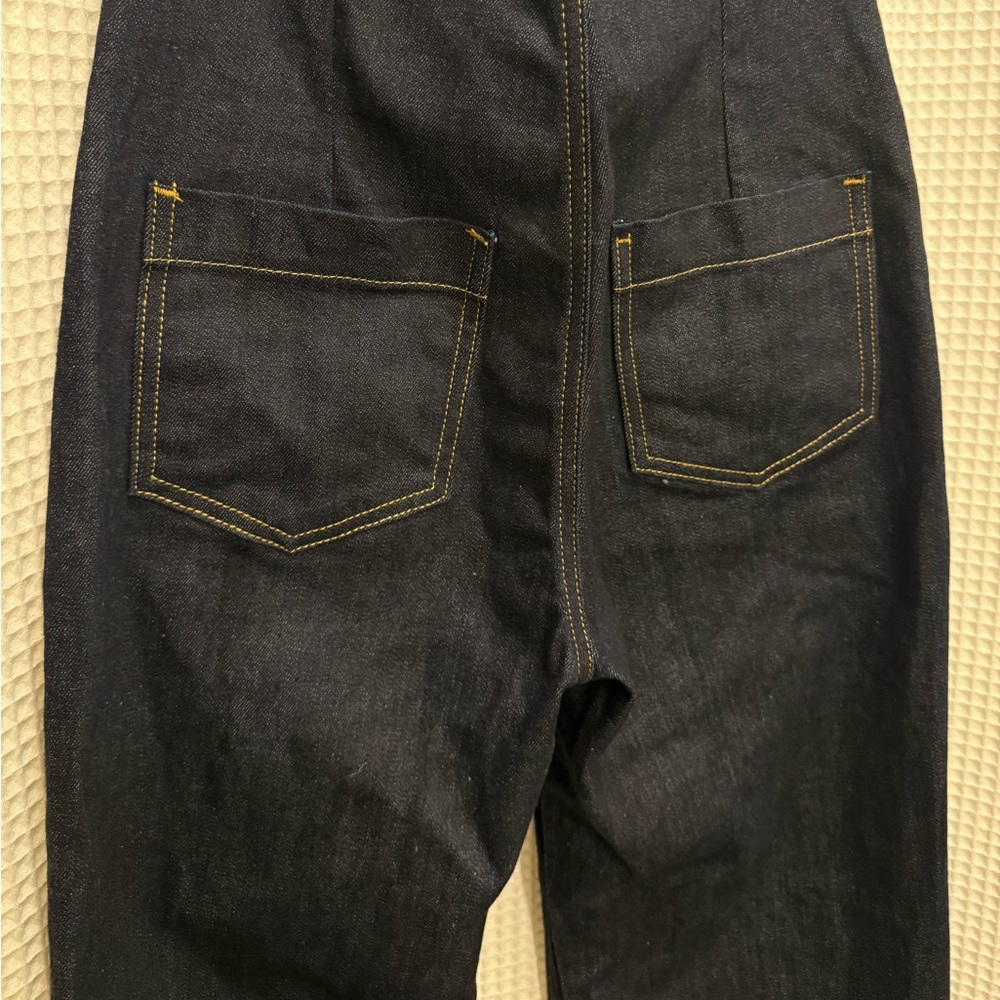 Zara Dark Blue Denim Straight Leg Jumpsuit - size small - like new! - Picture 9 of 12